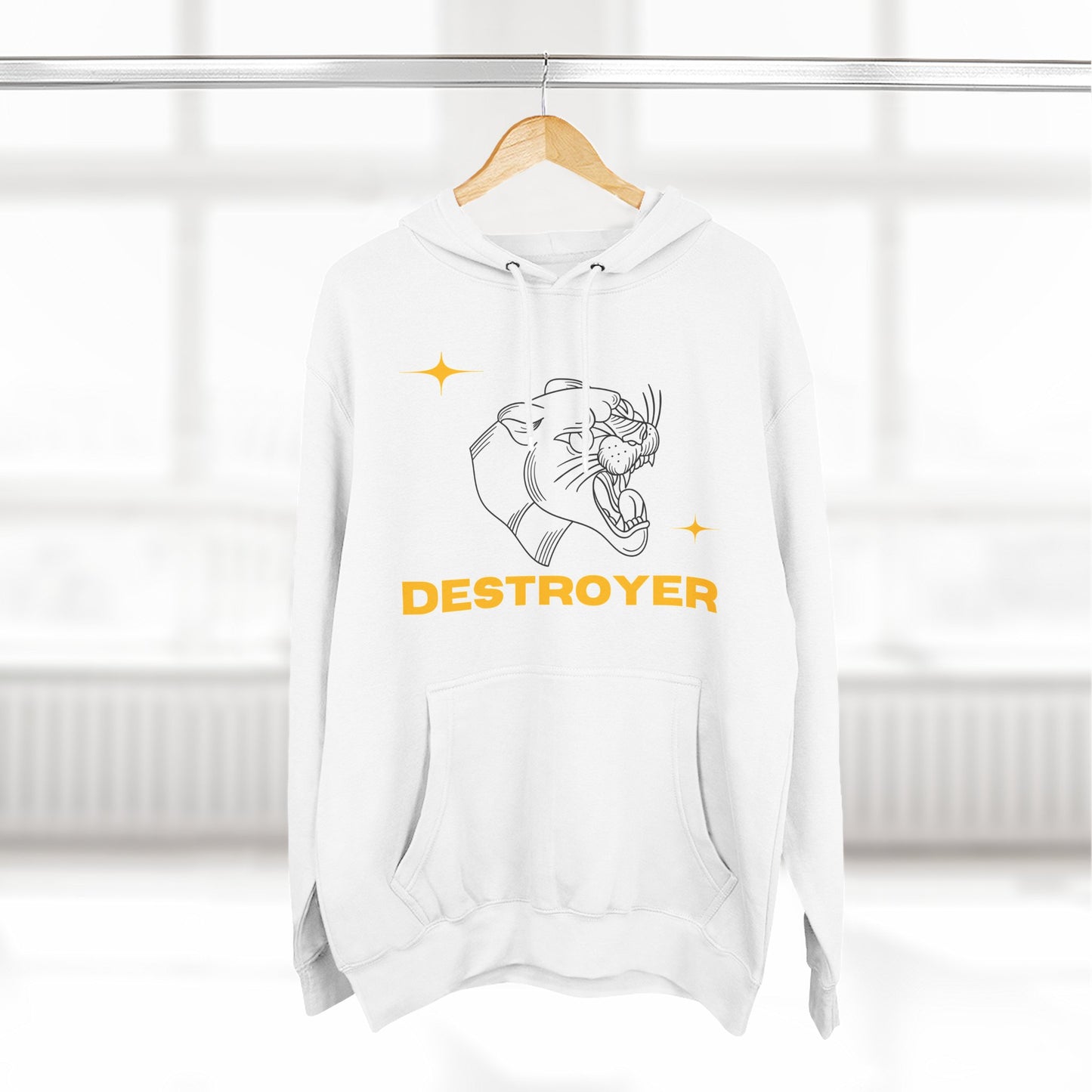 Three-Panel Fleece Hoodie with DESTROYER Design, Cozy Streetwear for Every Occasion, Perfect Gift for Friends, Fun Graphic Hoodie, [...]
