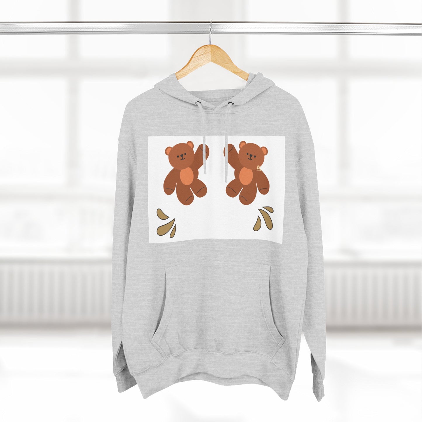 Cute Bear Fleece Hoodie | Cozy Unisex Fashion, Playful Sweatshirt, Perfect Gift, Casual Wear, Everyday Comfort, Holiday Style