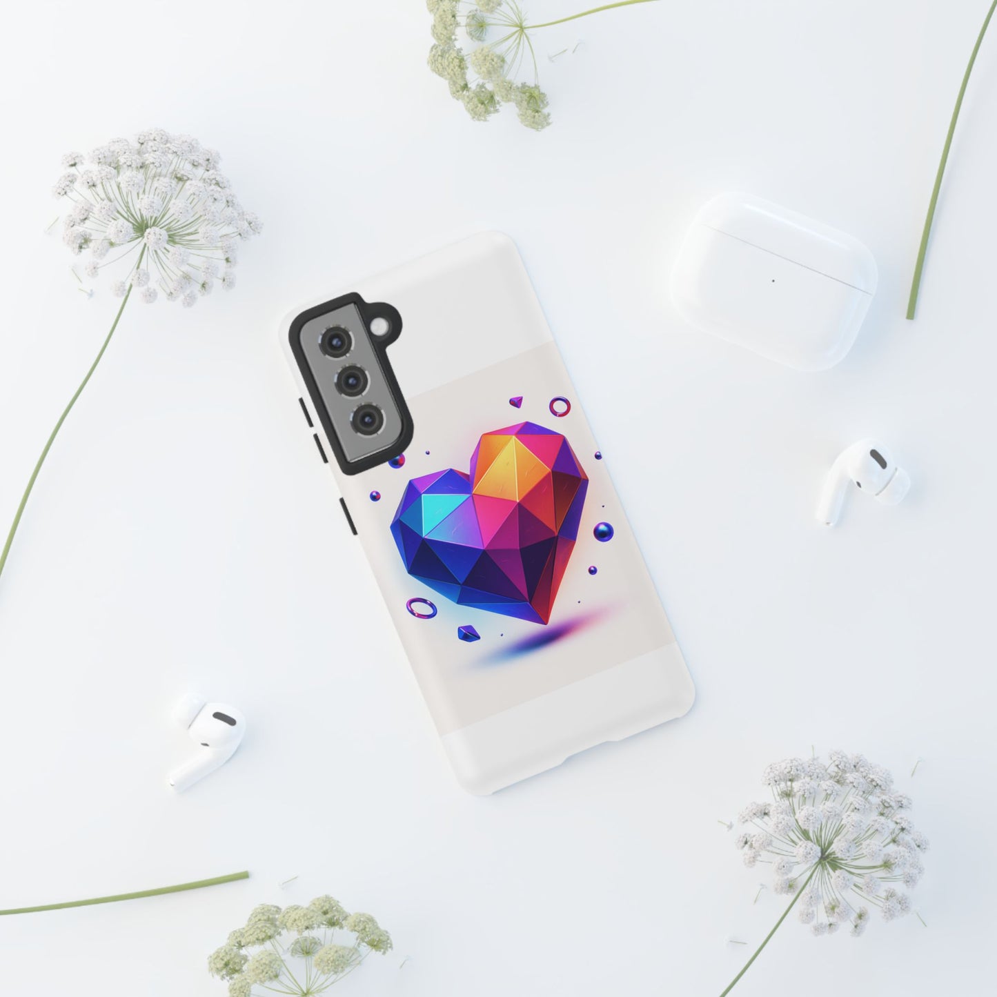 Vibrant Heart Phone Case, Tough Cases, Colorful Phone Cover, Unique Protector, Gift for Her, Cute Accessory
