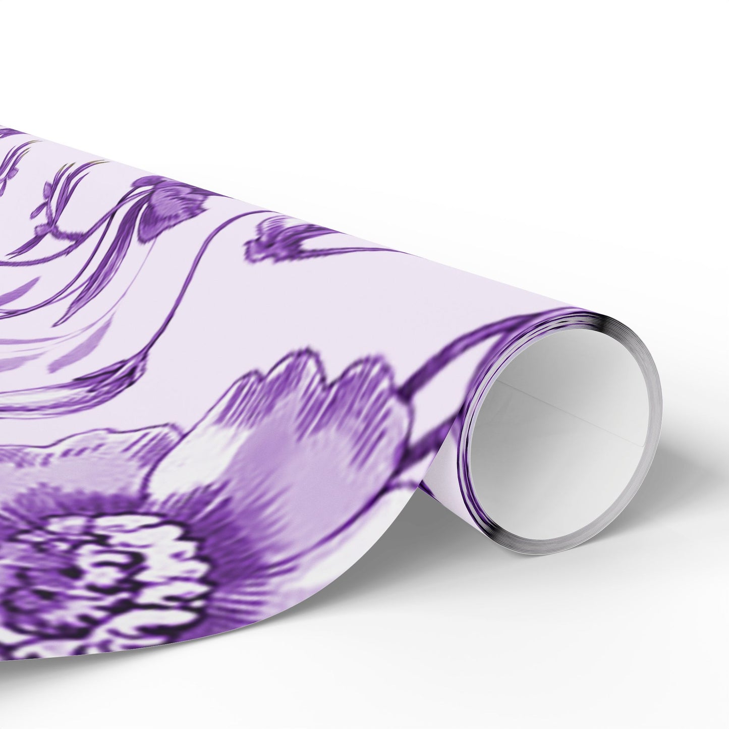 Elegant Floral Wrapping Paper, Luxury Gift Wrap, Purple Floral Design, Birthday, Wedding, Holiday Gift Wrap, Eco-friendly