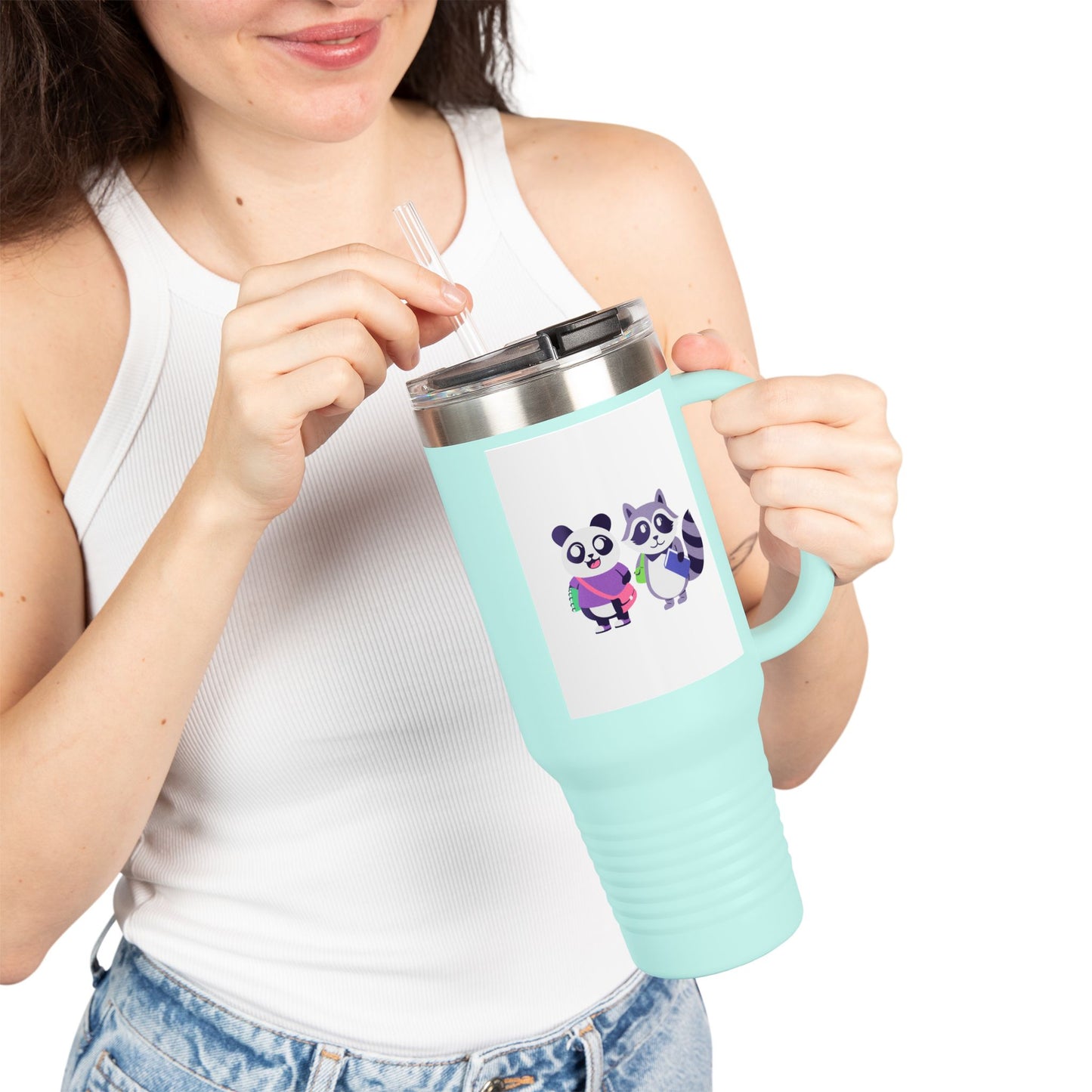 Cute Animal Insulated Travel Mug, 40oz - Perfect for Coffee Lovers, Kids, Gifts, Adventures, & Parties
