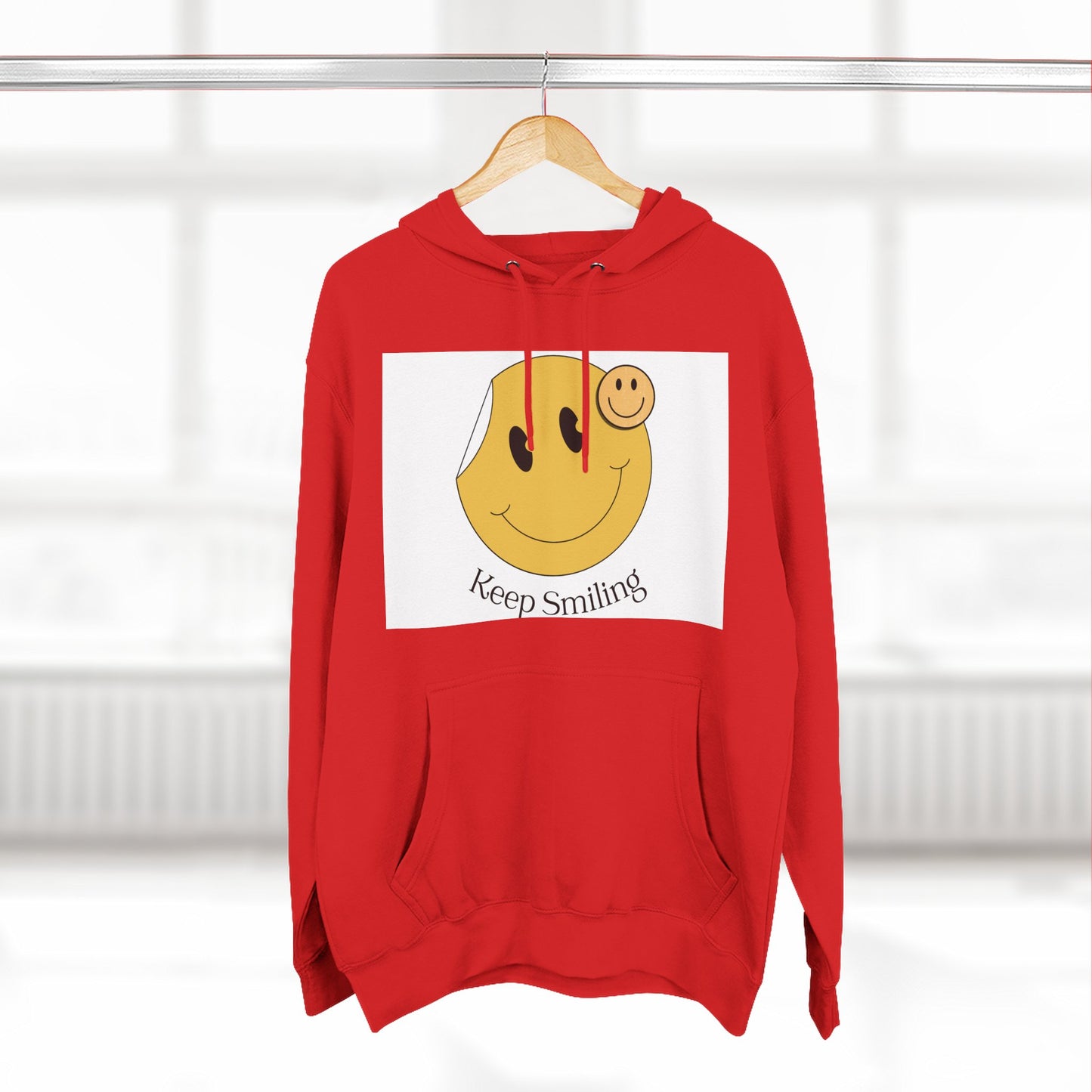 Happy Vibes Fleece Hoodie, Cozy Gift, Keep Smiling Hoodie, Casual Wear, Trendy Sweatshirt, Unisex Fashion
