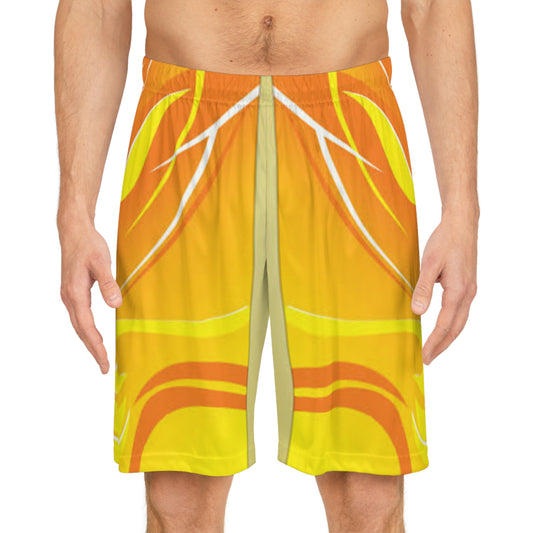 Vibrant Flame Basketball Shorts, Sportswear, Gym Gear, Summer Shorts, Activewear, Outdoor Activities