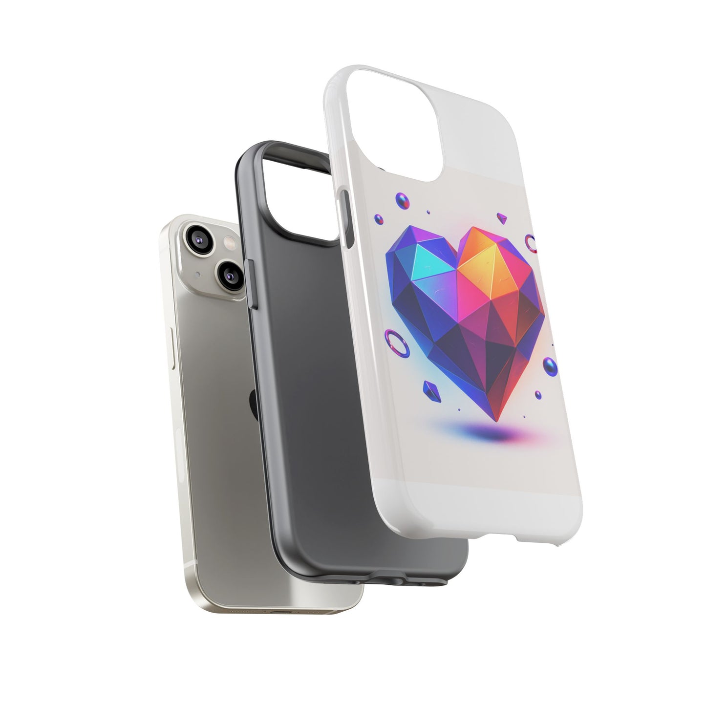 Vibrant Heart Phone Case, Tough Cases, Colorful Phone Cover, Unique Protector, Gift for Her, Cute Accessory