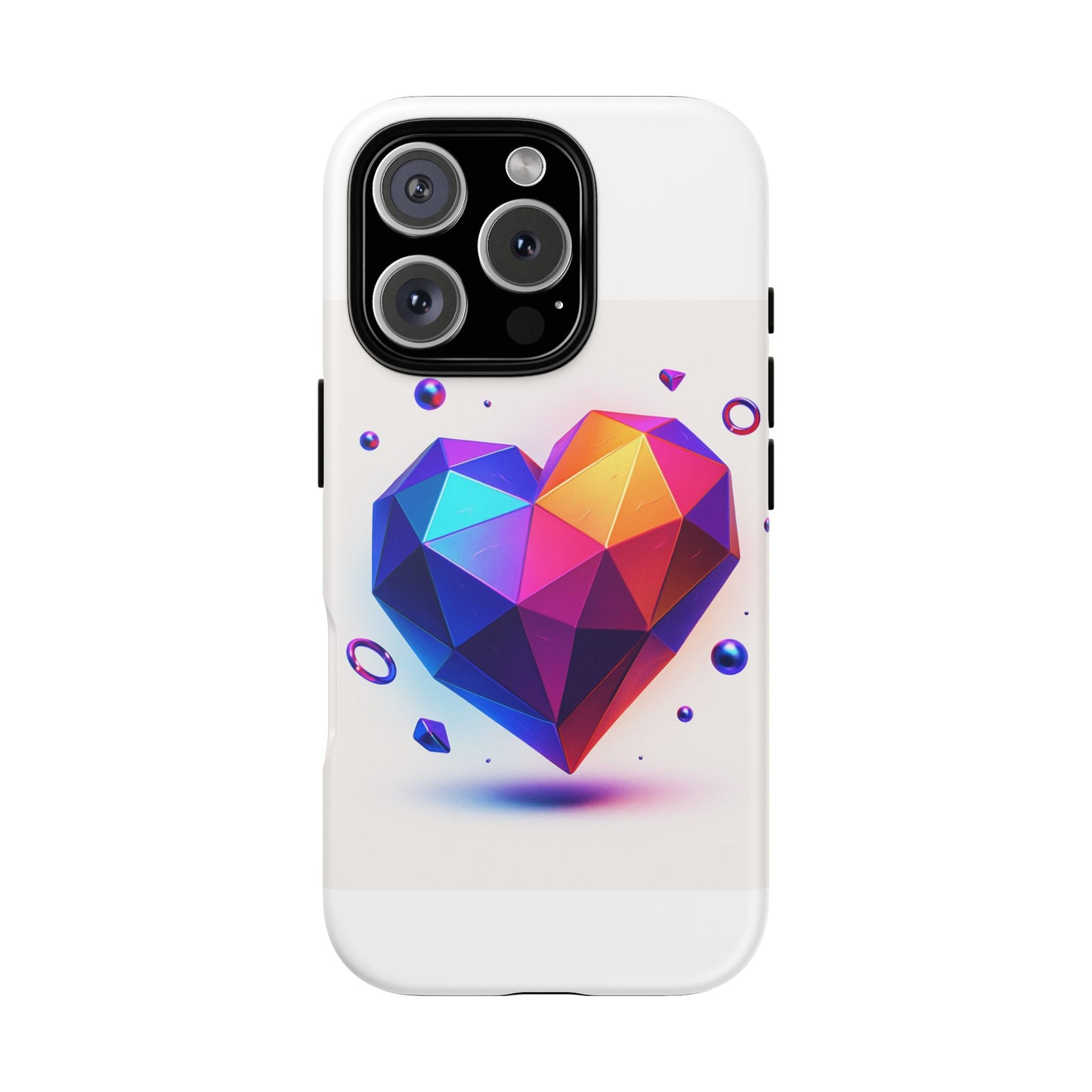 Vibrant Heart Phone Case, Tough Cases, Colorful Phone Cover, Unique Protector, Gift for Her, Cute Accessory