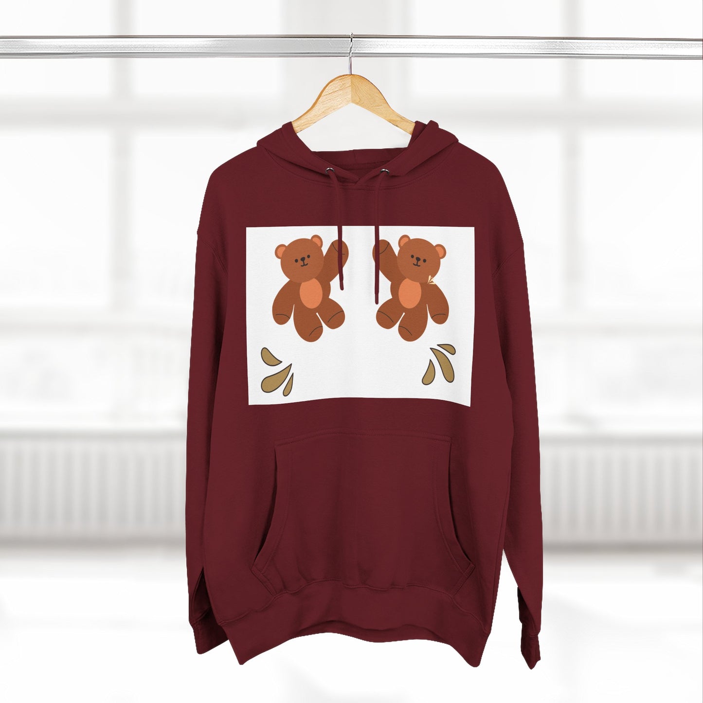 Cute Bear Fleece Hoodie | Cozy Unisex Fashion, Playful Sweatshirt, Perfect Gift, Casual Wear, Everyday Comfort, Holiday Style
