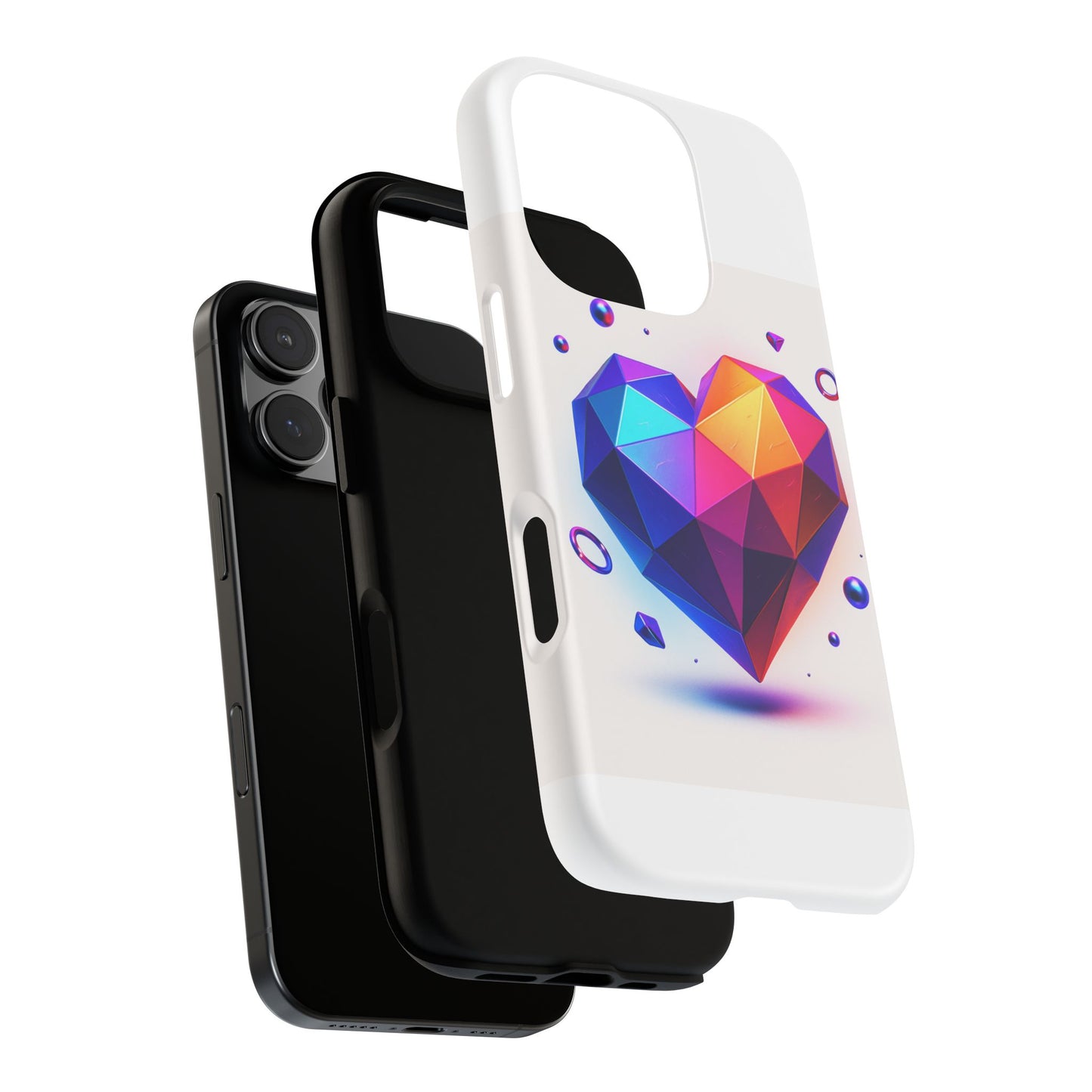 Vibrant Heart Phone Case, Tough Cases, Colorful Phone Cover, Unique Protector, Gift for Her, Cute Accessory
