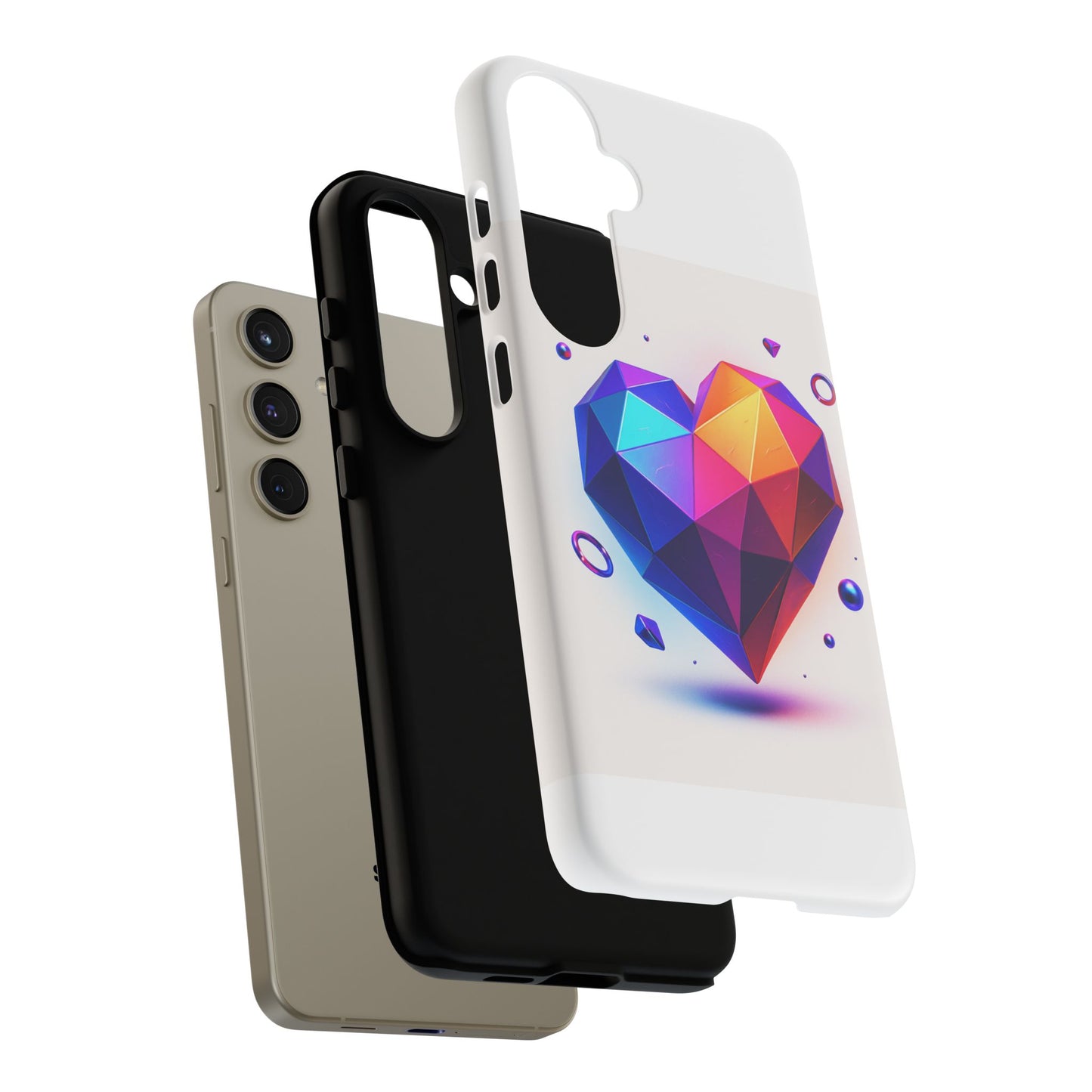 Vibrant Heart Phone Case, Tough Cases, Colorful Phone Cover, Unique Protector, Gift for Her, Cute Accessory