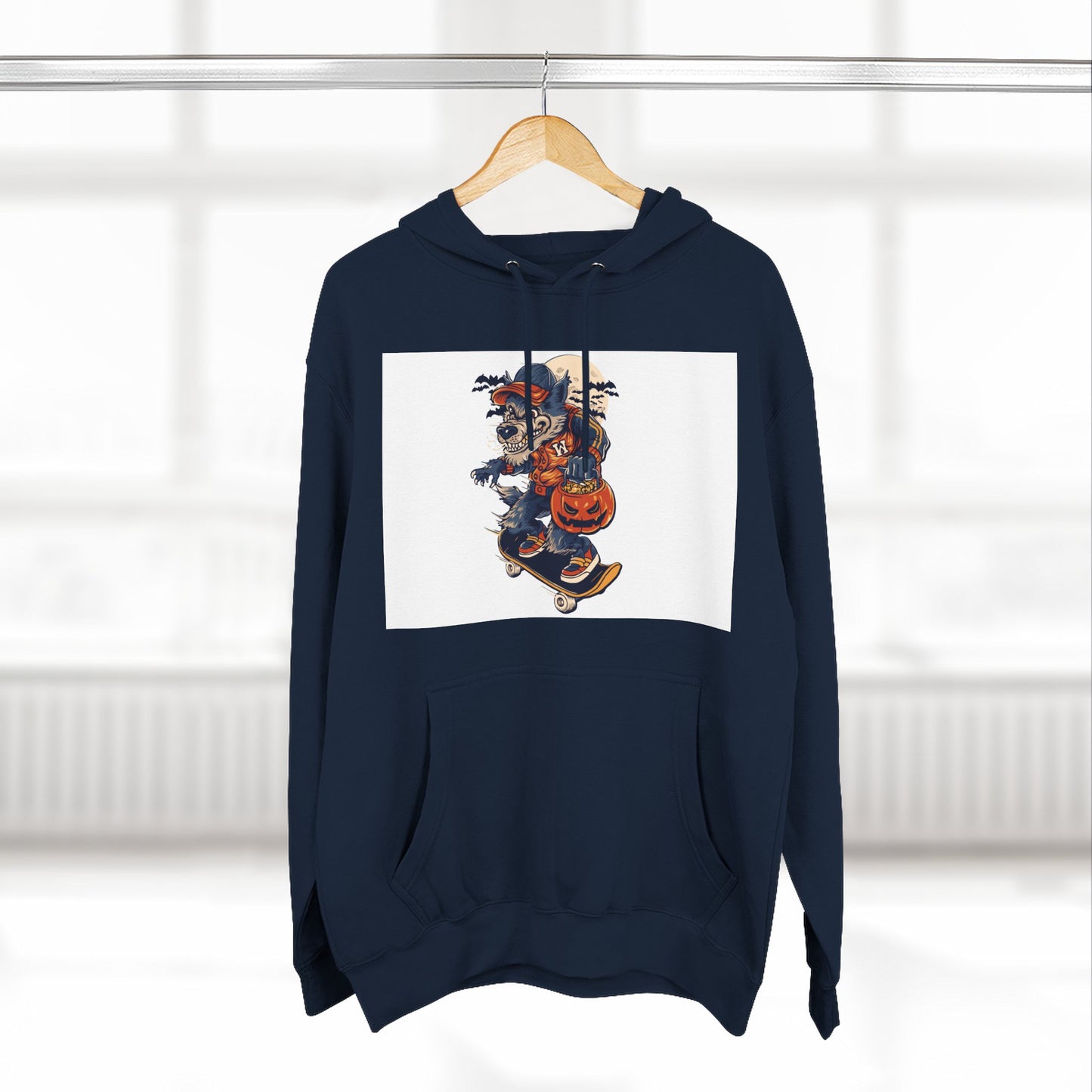 Fleece Hoodie with Halloween Design, Cozy Sweatshirt, Fall Fashion, Gift for Her, Casual Layering
