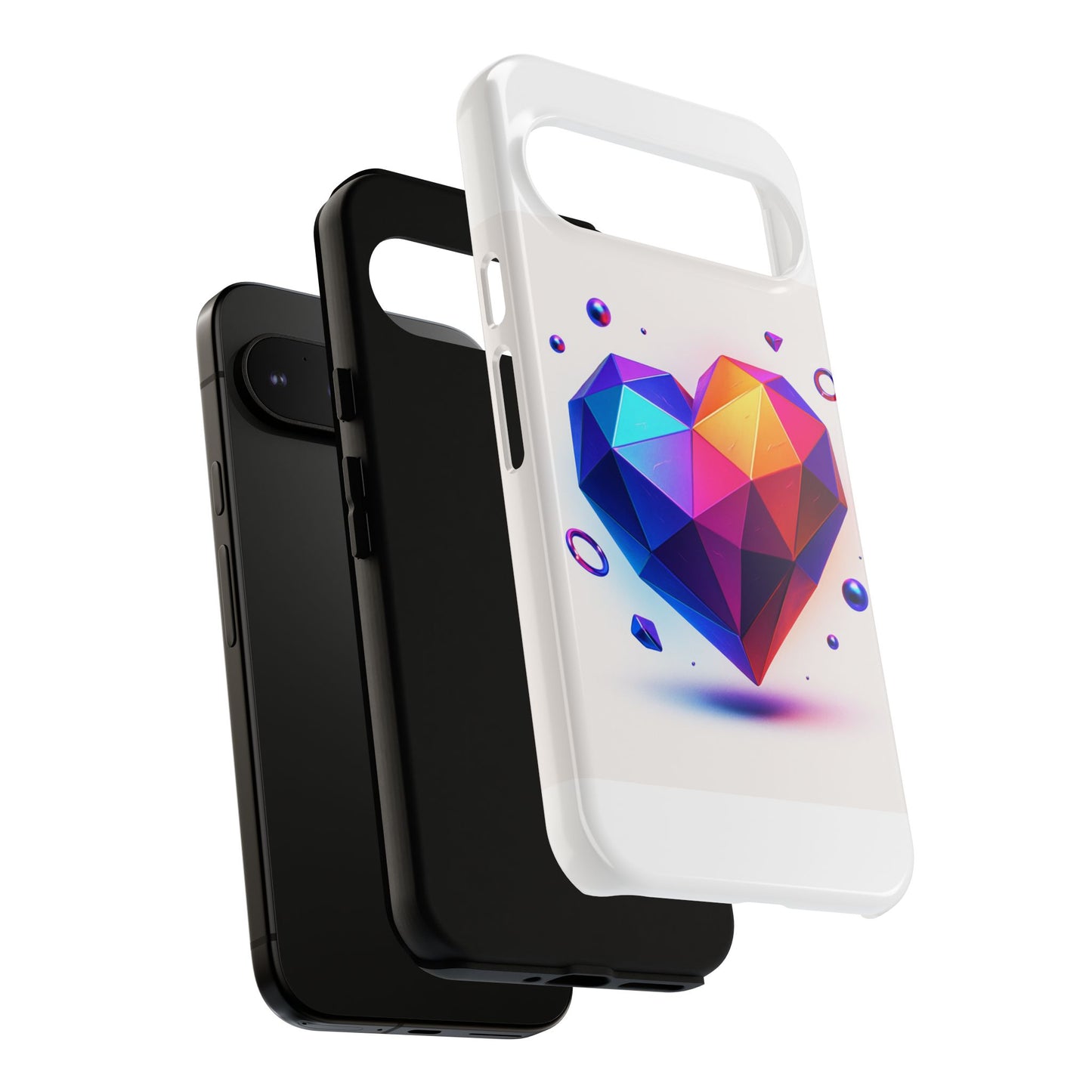 Vibrant Heart Phone Case, Tough Cases, Colorful Phone Cover, Unique Protector, Gift for Her, Cute Accessory