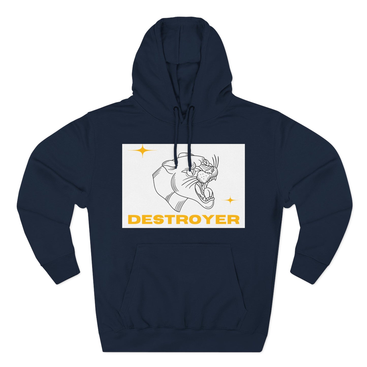 Three-Panel Fleece Hoodie with DESTROYER Design, Cozy Streetwear for Every Occasion, Perfect Gift for Friends, Fun Graphic Hoodie, [...]