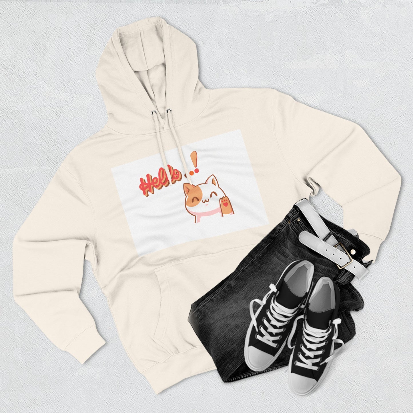 Cute Cat Hoodie with Motivational Design - Perfect Gift for Cat Lovers, Cozy Fleece Hoodie for Any Occasion, Stylish Streetwear