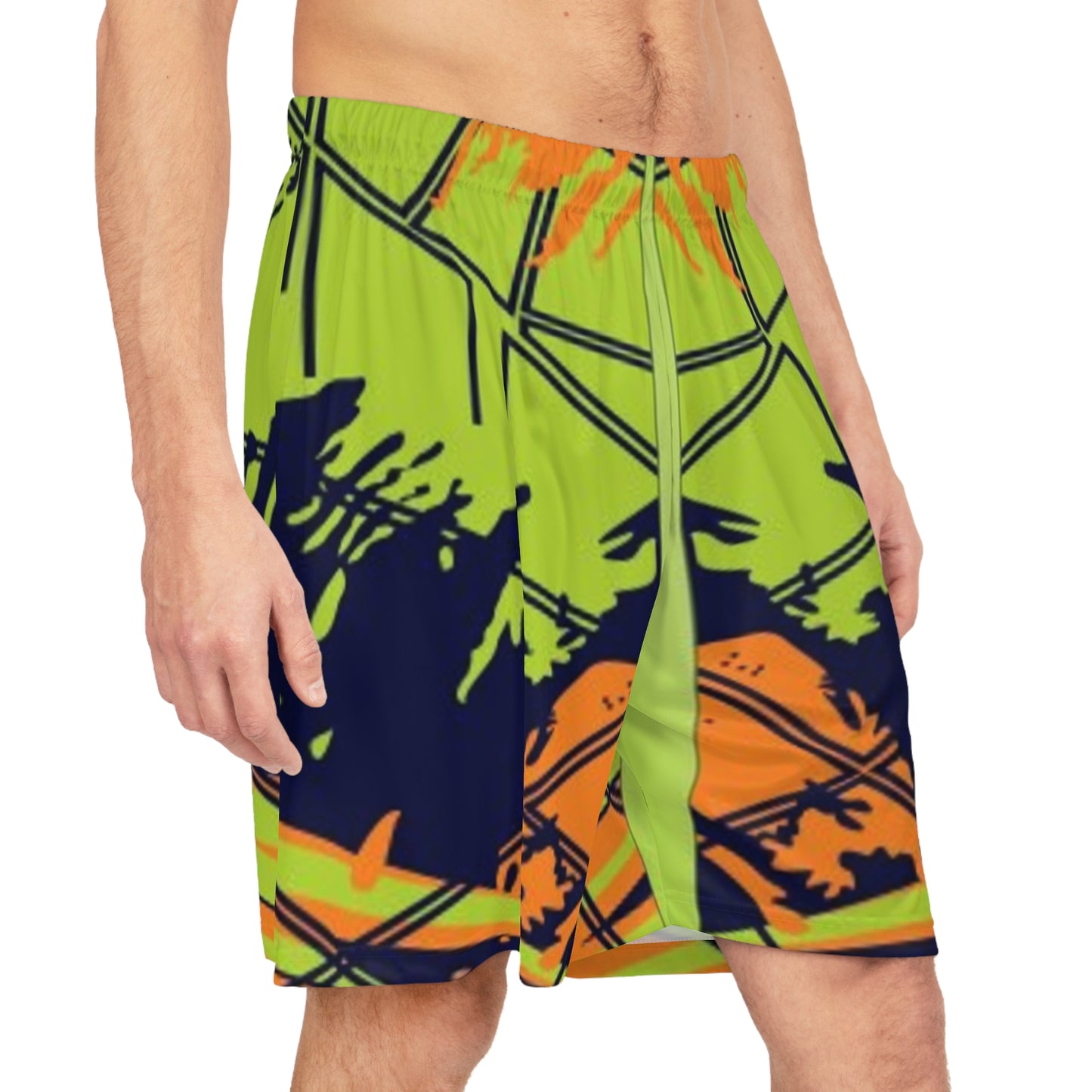 Vibrant AOP Basketball Shorts, Cool Summer Athletic Wear, Sports Shorts for Basketball Games, Outdoor Activities, Workout Gear
