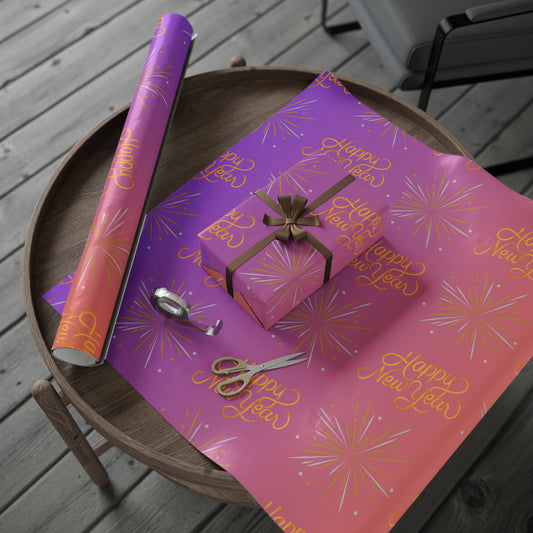 New Year Vibrant Gift Wrap Paper | Colorful Birthday, Holiday, Celebration, Eco-friendly Wrapping, Unique Party Supplies