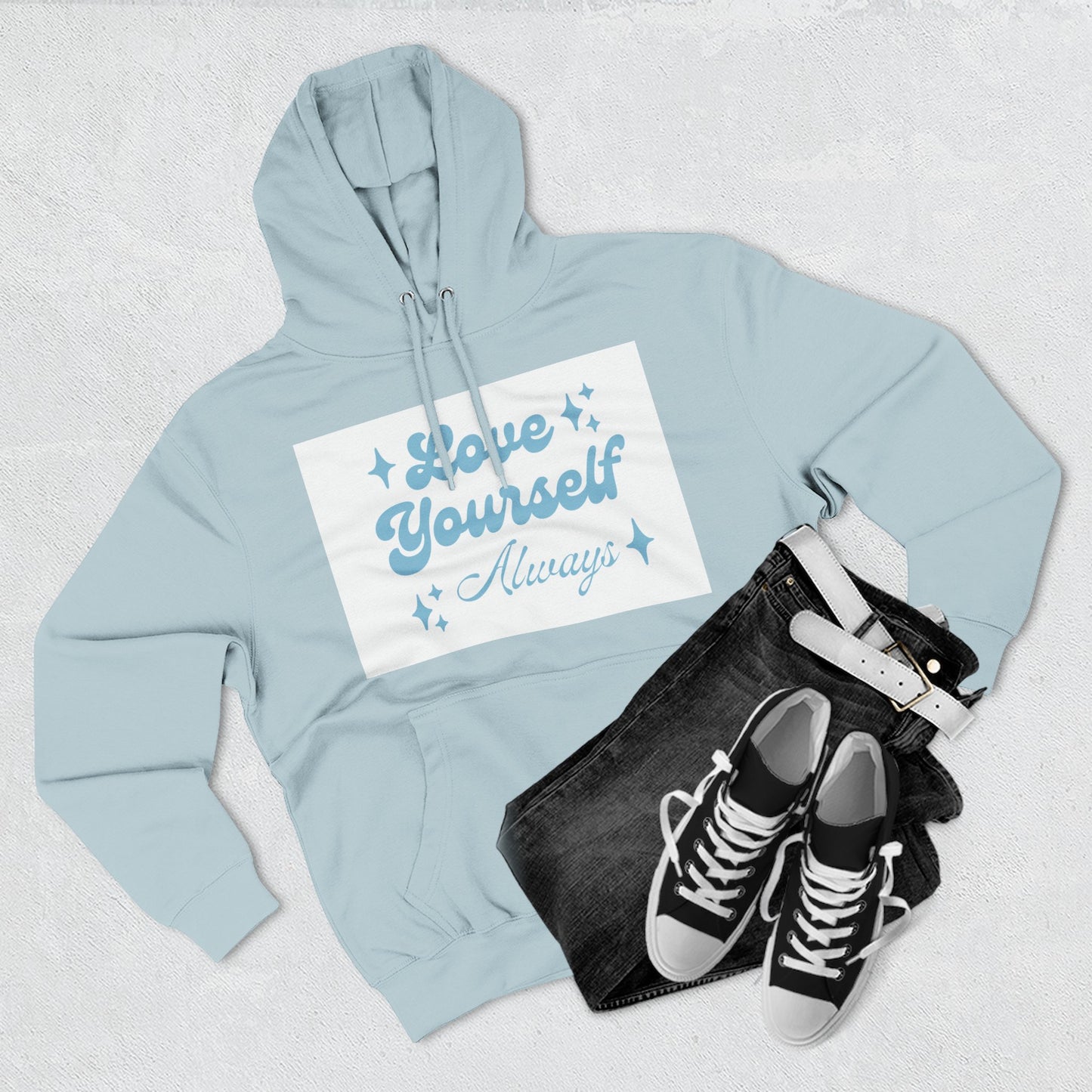 Love Yourself Fleece Hoodie | Cozy Self-Care Sweatshirt | Inspirational Apparel | Motivational Gift | Positive Vibes Hoodie