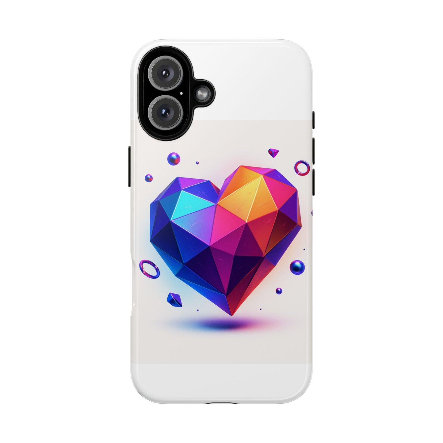 Vibrant Heart Phone Case, Tough Cases, Colorful Phone Cover, Unique Protector, Gift for Her, Cute Accessory