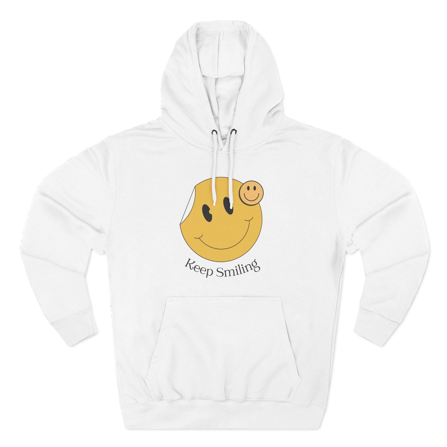 Happy Vibes Fleece Hoodie, Cozy Gift, Keep Smiling Hoodie, Casual Wear, Trendy Sweatshirt, Unisex Fashion