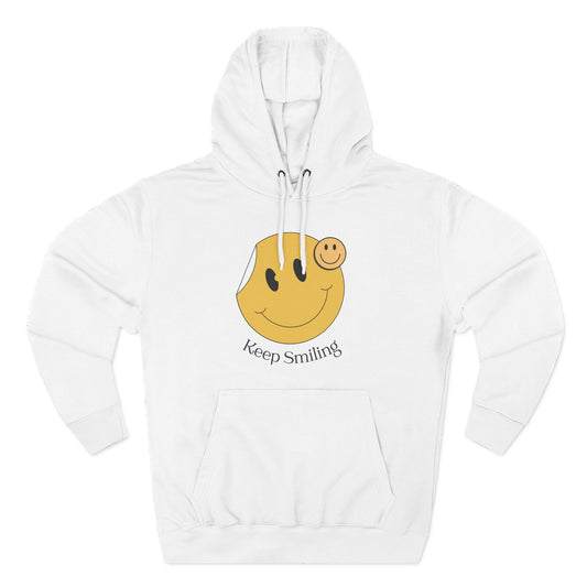 Happy Vibes Fleece Hoodie, Cozy Gift, Keep Smiling Hoodie, Casual Wear, Trendy Sweatshirt, Unisex Fashion
