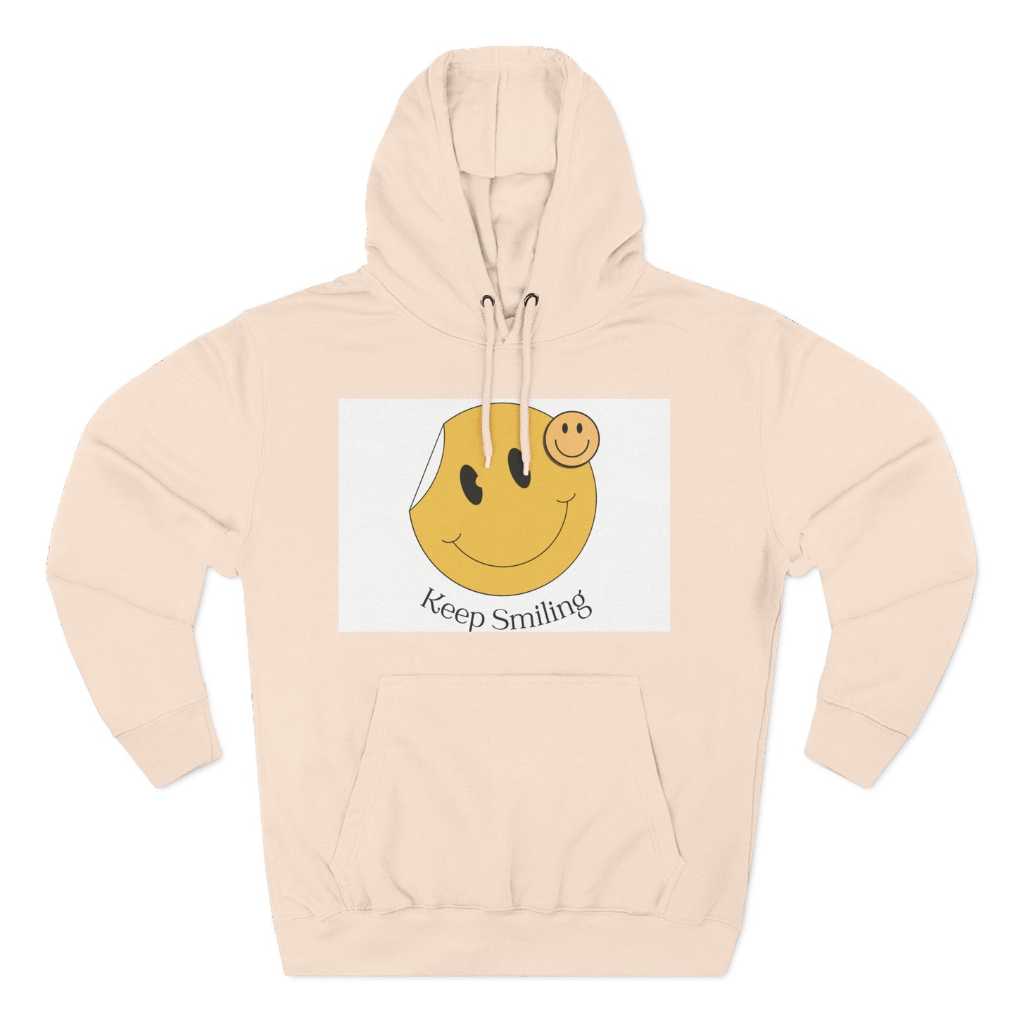 Happy Vibes Fleece Hoodie, Cozy Gift, Keep Smiling Hoodie, Casual Wear, Trendy Sweatshirt, Unisex Fashion