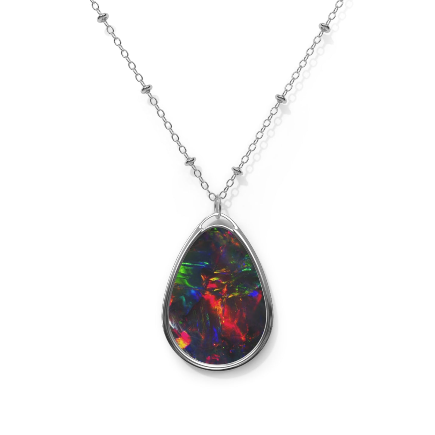 Elegant Oval Necklace with Colorful Inlay, Stunning Gift for Her, Birthday Jewelry, Personalized Keepsake, Everyday Accessory, [...]