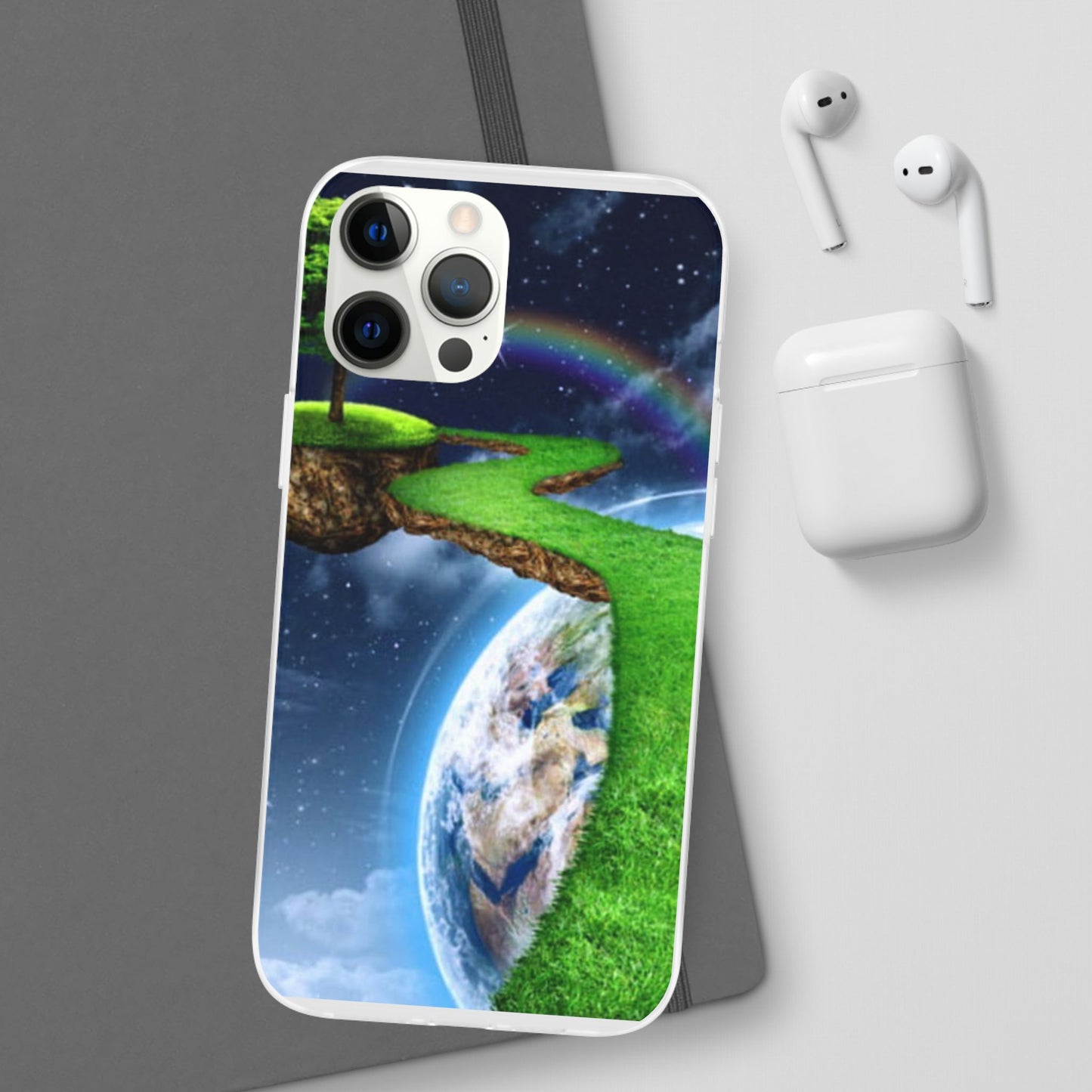Dreamy Landscape Phone Case, Eco-Friendly Cell Phone Cover, Nature Inspired Gift, Aesthetic Mobile Case, Vibrant Rainbow Design