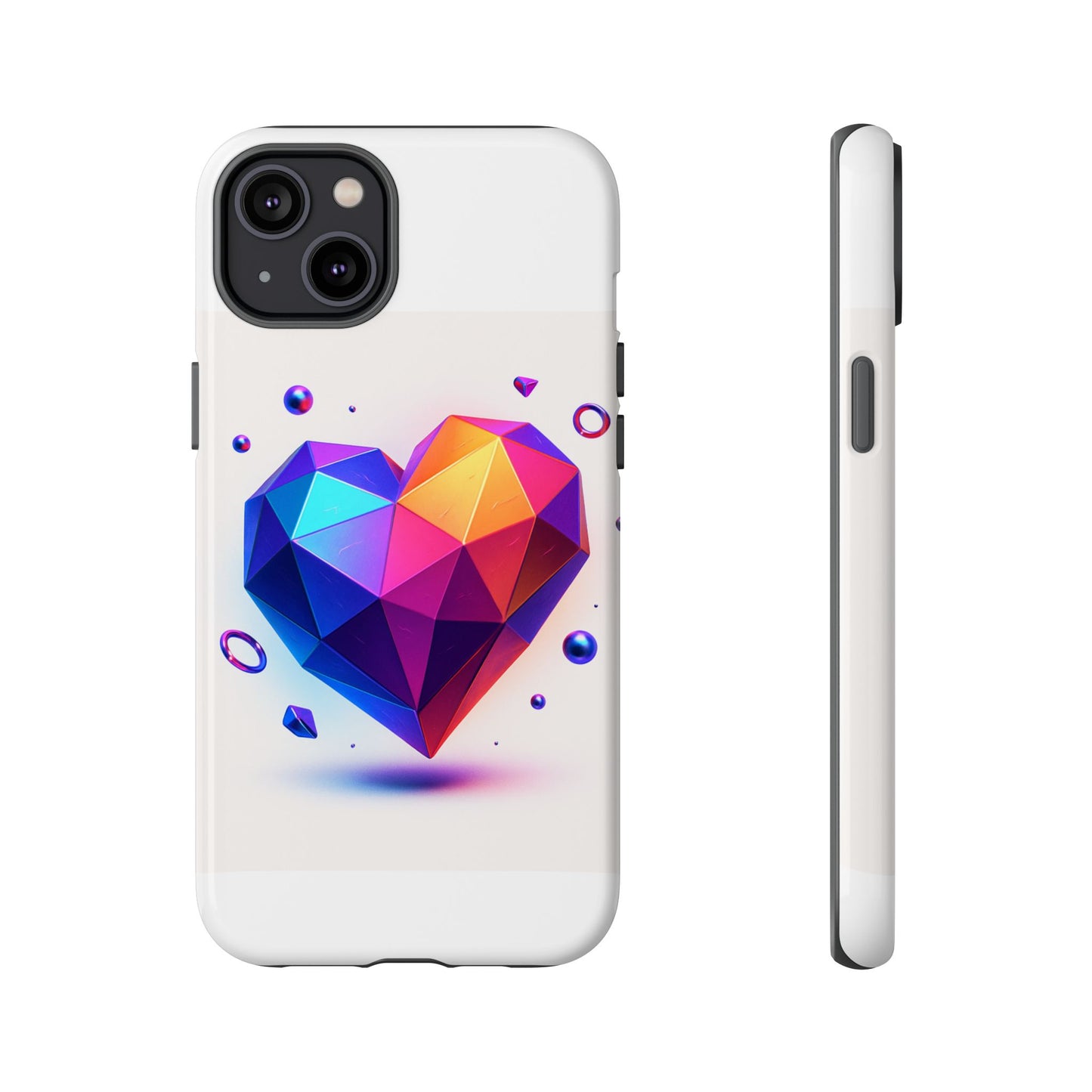 Vibrant Heart Phone Case, Tough Cases, Colorful Phone Cover, Unique Protector, Gift for Her, Cute Accessory