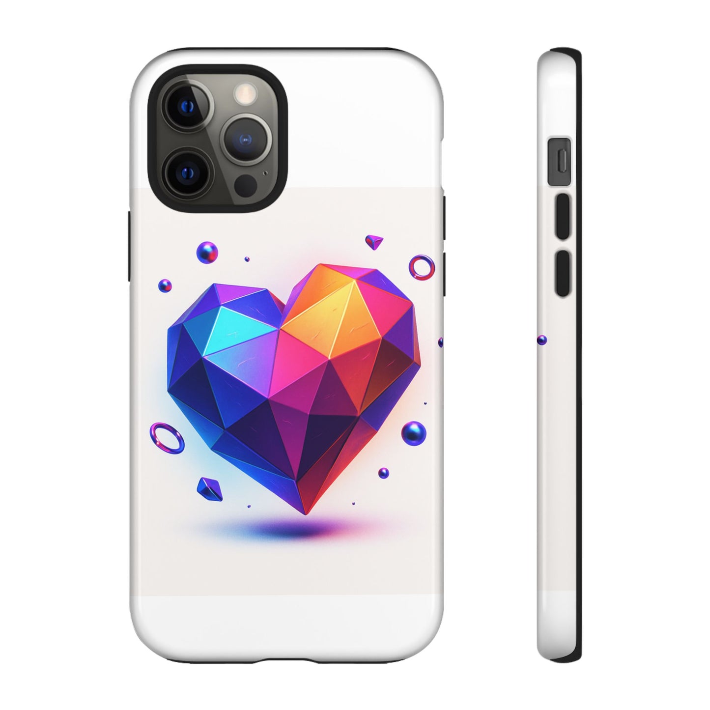 Vibrant Heart Phone Case, Tough Cases, Colorful Phone Cover, Unique Protector, Gift for Her, Cute Accessory
