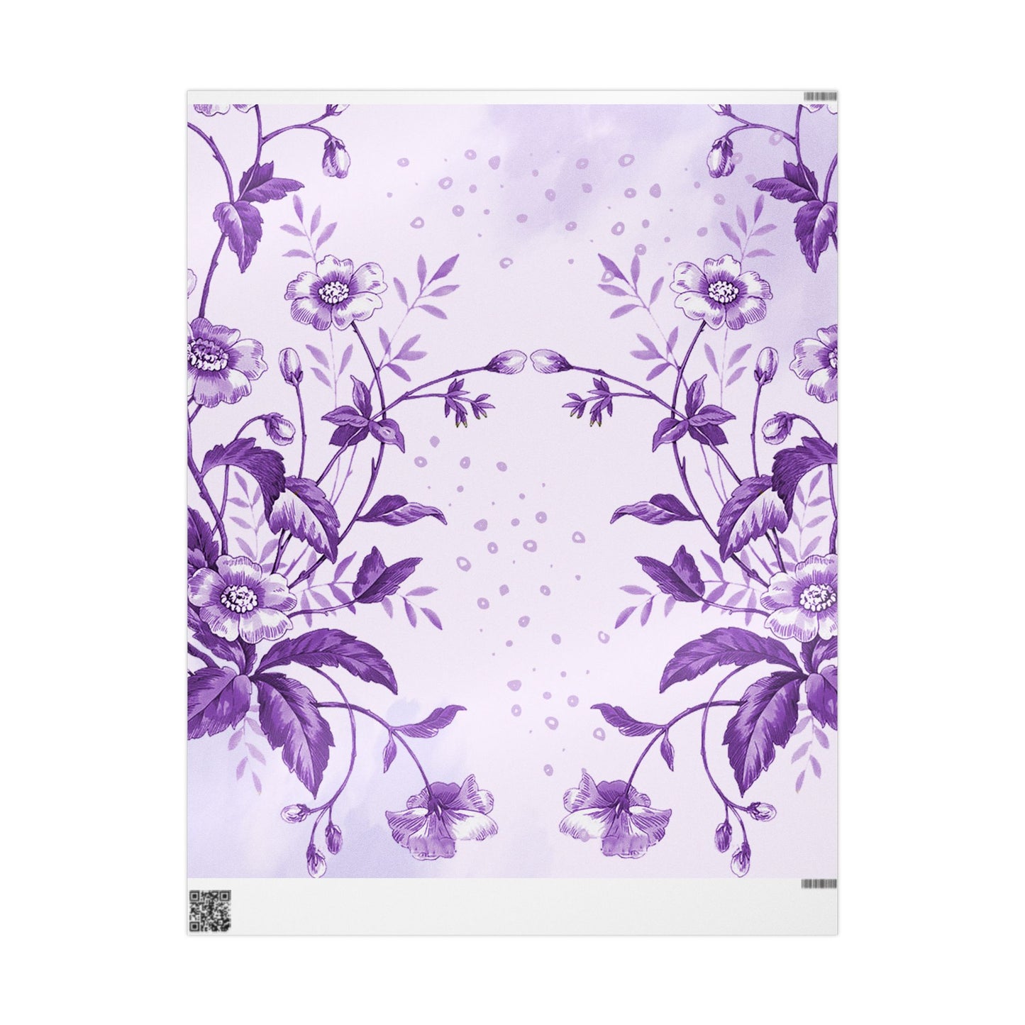 Elegant Floral Wrapping Paper, Luxury Gift Wrap, Purple Floral Design, Birthday, Wedding, Holiday Gift Wrap, Eco-friendly