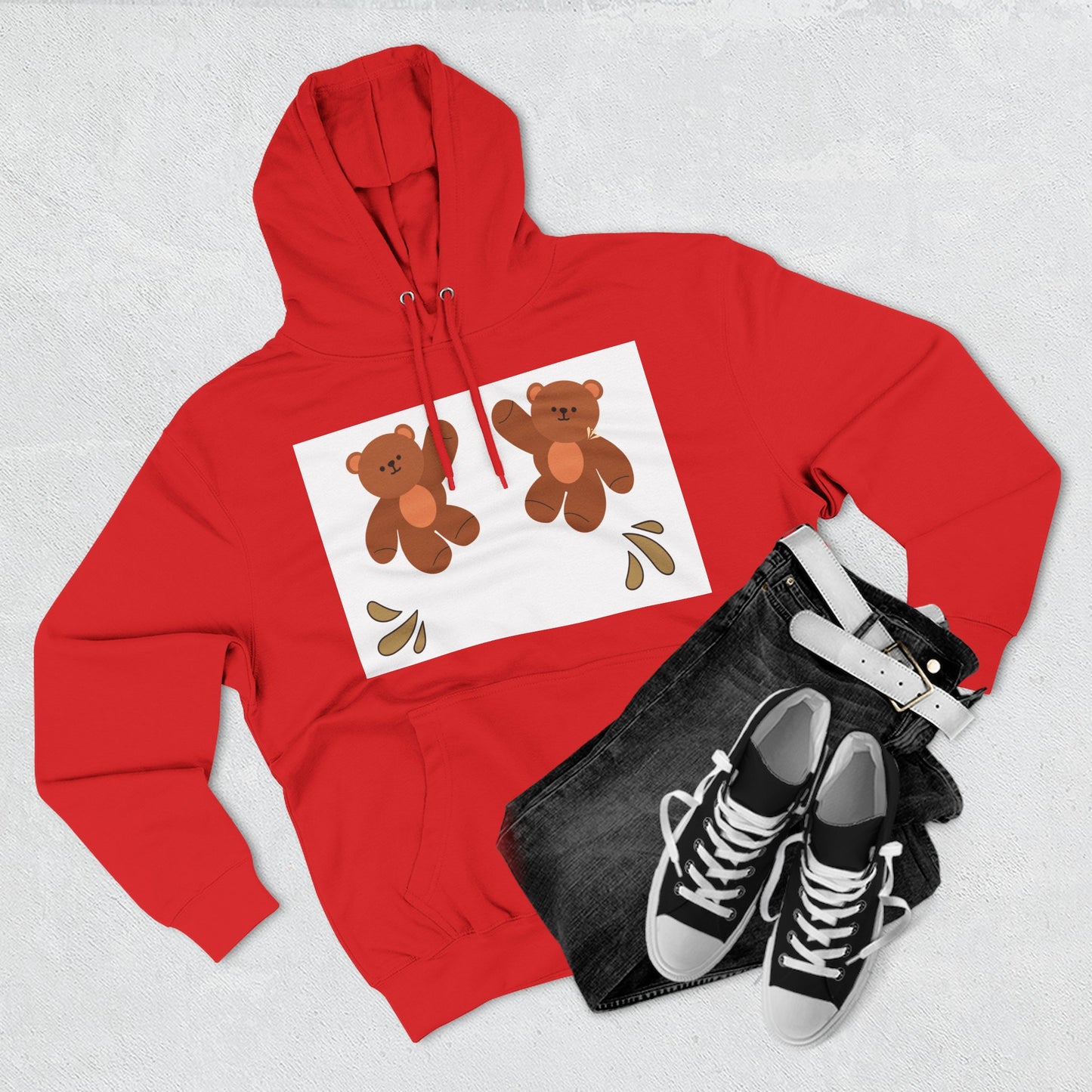 Cute Bear Fleece Hoodie | Cozy Unisex Fashion, Playful Sweatshirt, Perfect Gift, Casual Wear, Everyday Comfort, Holiday Style